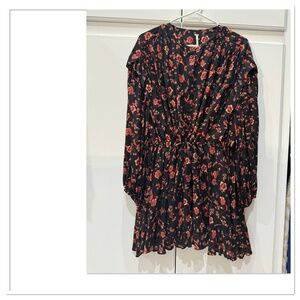 Like New Free People XS Black floral cute short dress